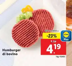 Lidl Hamburger di bovino offerta