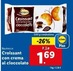 Lidl Nastrecce Croissant con crema al cioccolato offerta