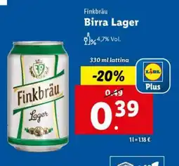 Lidl Finkbräu Birra lager offerta
