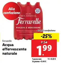 Lidl Ferrarelle Acqua effervescente naturale offerta