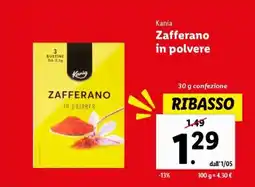 Lidl Kania Zafferano in polvere offerta