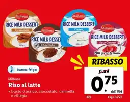 Lidl Milbona Riso al latte offerta