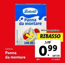 Lidl Latteria Panna da montare offerta