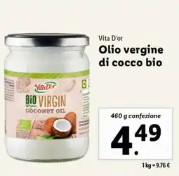 Lidl Vita D’or Olio vergine di cocco bio offerta