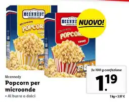 Lidl Mcennedy Popcorn per microonde offerta