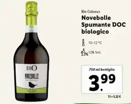 Lidl Bio Coleous Novebolle Spumante DOC biologico offerta