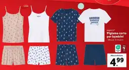 Lidl pepperts! Pigiama corto per bambini offerta