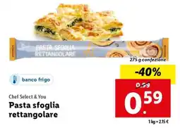 Lidl Pasta sfoglia rettangolare offerta