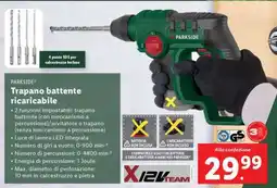 Lidl PARKSIDE Trapano battente ricaricabile offerta