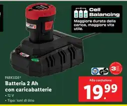 Lidl PARKSIDE Batteria 2 Ah con caricabatterie offerta