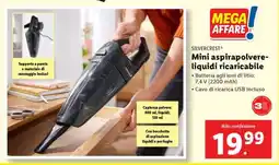 Lidl SILVERCREST Mini aspirapolvere-liquidi ricaricabile offerta