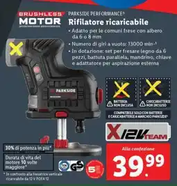 Lidl PARKSIDE PERFORMANCE Rifilatore ricaricabile offerta