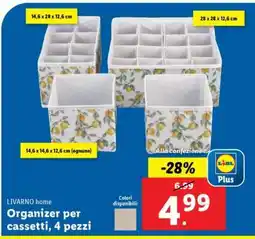 Lidl LIVARNO home Organizer per cassetti, 4 pezzi offerta