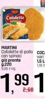 Famila MARTINI Cotolette di pollo con spinaci offerta