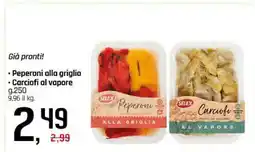 Famila Peperoni alla griglia, Carciofi al vapore offerta