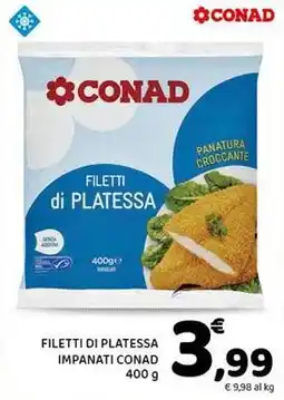 Conad Filetti di platessa impanati CONAD offerta
