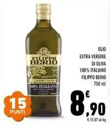 Conad Olio extra vergine di oliva 100% italiano FILIPPO BERIO offerta