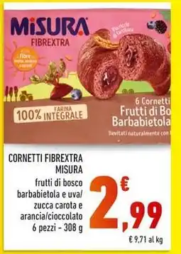 Conad Cornetti fibrextra MISURA offerta