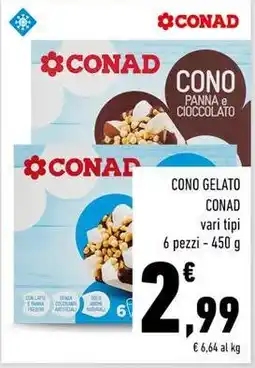Conad Cono gelato CONAD vari tipi offerta
