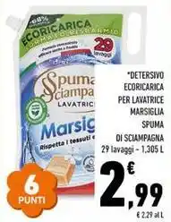 Conad Detersivo ecoricarica per lavatrice marsiglia SPUMA DI SCIAMPAGNA offerta