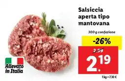 Lidl Salsiccia aperta tipo mantovana offerta