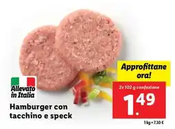 Lidl Hamburger con tacchino e speck offerta