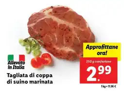 Lidl Tagliata di coppa di suino marinata offerta
