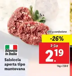 Lidl Salsiccia aperta tipo mantovana offerta