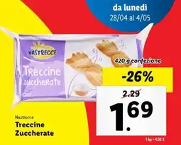 Lidl Nastrecce Treccine zuccherate offerta