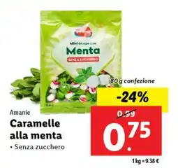 Lidl Amanie Caramelle alla menta offerta