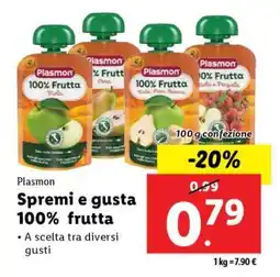 Lidl Plasmon Spremi e Gusta 100% Frutta offerta
