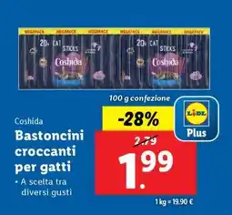 Lidl Coshida Bastoncini croccanti per gatti offerta