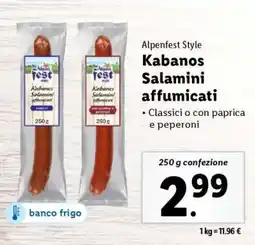 Lidl Kabanos Salamini affumicati offerta