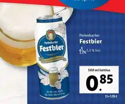 Lidl Perlenbacher Festbier offerta