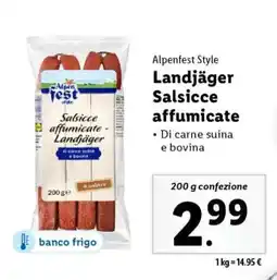 Lidl Alpenfest Style Landjäger Salsicce affumicate offerta
