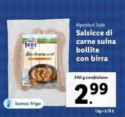 Lidl Alpenfest Style Salsicce di carne suina bollite con birra offerta