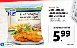 Lidl Alpenfest Style Cotoletta di lonza di maiale alla viennese offerta