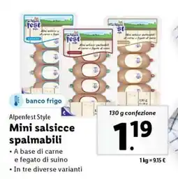Lidl Mini salsicce spalmabili offerta