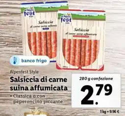 Lidl Salsiccia di carne suina affumicata offerta