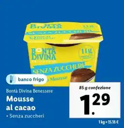 Lidl Bontà Divina Benessere Mousse al cacao offerta