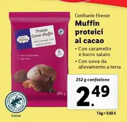 Lidl Confiserie Firenze Muffin proteici al cacao offerta