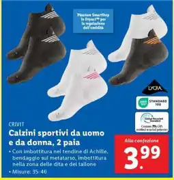 Lidl CRIVIT Calzini sportivi da uomo e da donna, 2 paia offerta