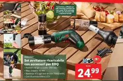 Lidl PARKSIDE Set avvitatore ricaricabile con accessori per BBQ offerta