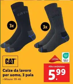 Lidl CAT Calze da lavoro per uomo, 3 paia offerta