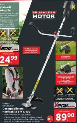 Lidl PARKSIDE PERFORMANCE Decespugliatore ricaricabile 2 in 1, 40V offerta
