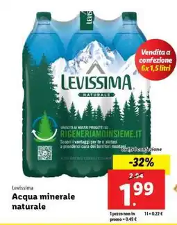 Lidl Levissima Acqua minerale naturale offerta