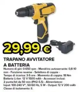 Oasi Trapano avvitatore a batteria offerta