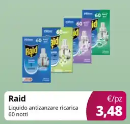 Acqua & Sapone Raid Liquido antizanzare ricarica 60 notti offerta
