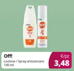 Acqua & Sapone Off! Lozione/Spray antizanzare offerta