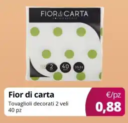 Acqua & Sapone Fior di carta Tovaglioli decorati 2 veli offerta